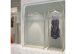 Стійка для одягу та суконь 1500×400×1700 мм у глянцевому золоті